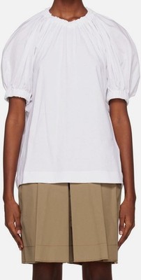 3.1 Phillip Lim Women's White Raglan Puff Sleeve Elasticized T-Shirt Size XS