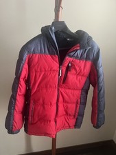 ZeroXposur Kids Puffer Jacket - Red Black Hooded Winter Coat - Size L 14/16