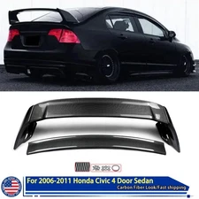 4PCS MUGEN STYLE REAR SPOILER WING CARBON LOOK FOR HONDA CIVIC 4DR SEDAN 2006-11