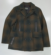 Mackage Mens Plaid Wool Pea Coat Double Breas...