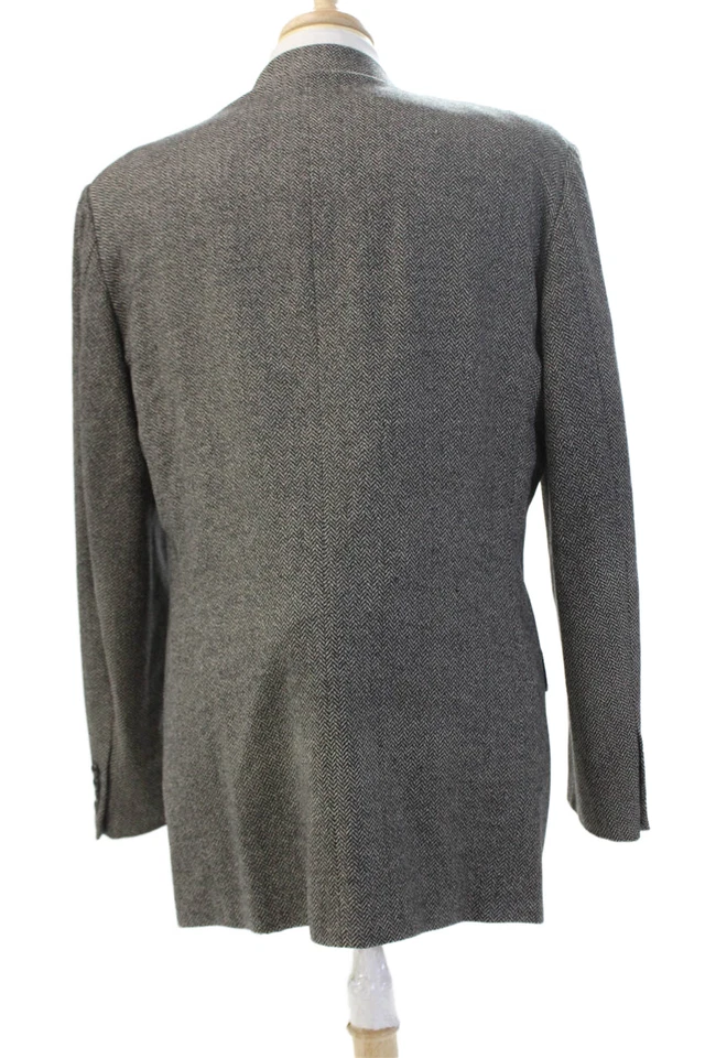 Abrigo deportivo Pal Zileri gris espiga para hombre 90 % lana 10 % cachemir botón talla 40 Foto 4 de 4