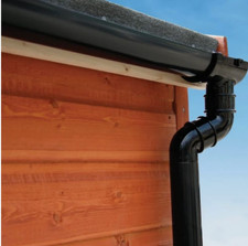 FloPlast MiniFlo Half Shed Water Butt Guttering Pack - Black