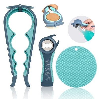 Jar Opener for Weak Hands, Seniors with Arthritis, 5 in 1 Multi Function Bottle