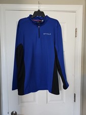 Spyder Activewear Athletic Quarter zip Pullover Blue/Black Fleece Lined Nice 