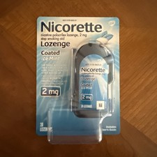 Nicorette 2 mg Coated Nicotine Lozenges Ice Mint 20 Count Ex 02/27