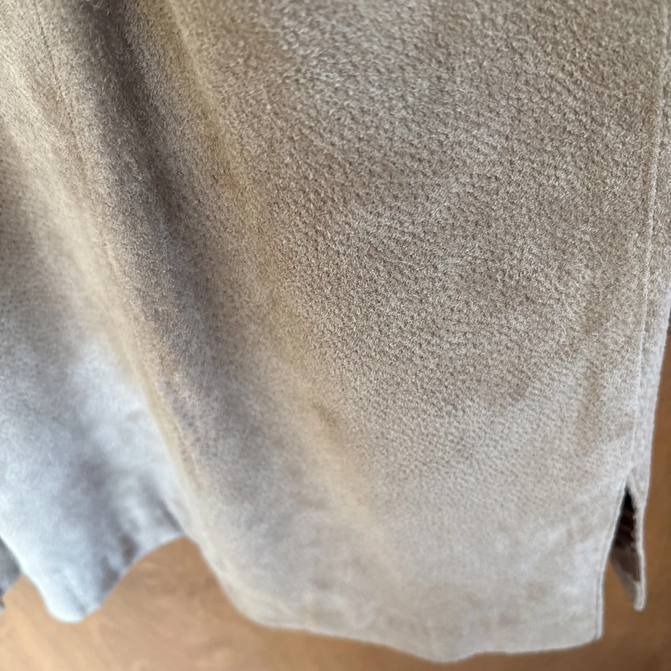 Casaco feminino Relativity couro camurça marrom comprimento do joelho forrado grande - Imagem 4 de 4