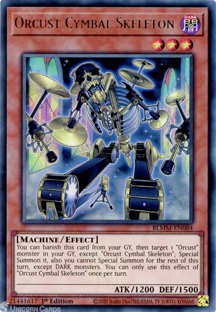 BLMM-EN084 Orcust Cymbal Skeleton : Ultra Rare 1st Edition Mint YuGiOh Card