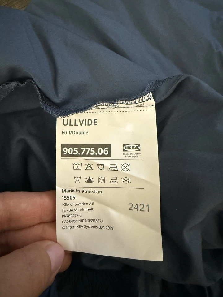 Juego de sábanas ULLVIDES, azul oscuro, completo/doble Foto 3 de 3