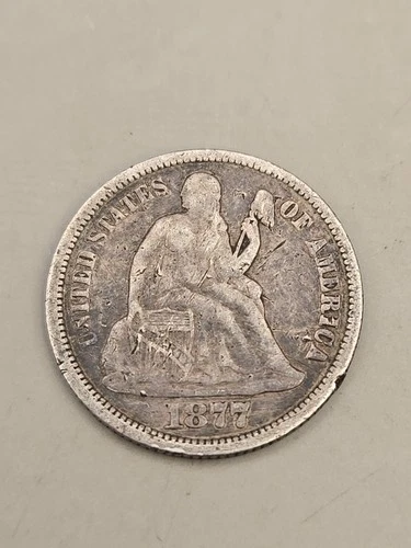 1877 Seated Liberty Silver Dime 10C - Philadelphia Mint