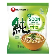 10 Pack - Nongshim Soon Veggie Savory Vegan Ramen Noodle Soup Pack 3.95oz