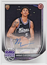 2025-26 Bowman Rookies & Veterans Autograph RC #RVANC Nique Clifford Kings