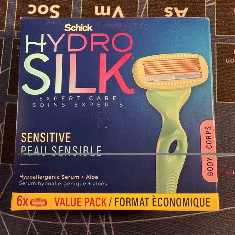 Schick Hydro Silk Sensitive Razor Blade Refills, 6 Count B23-89