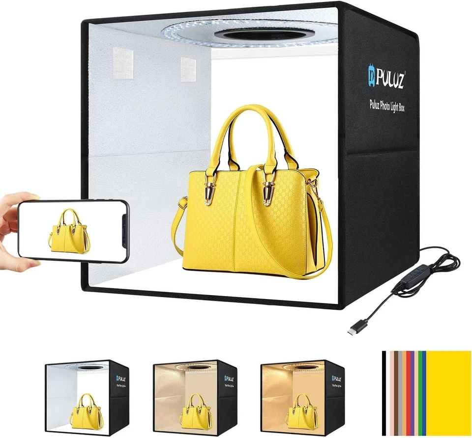 Foldable 16''×16'' Light Box with 160 LED Lights for Perfect Product Photography - Image 3 of 4