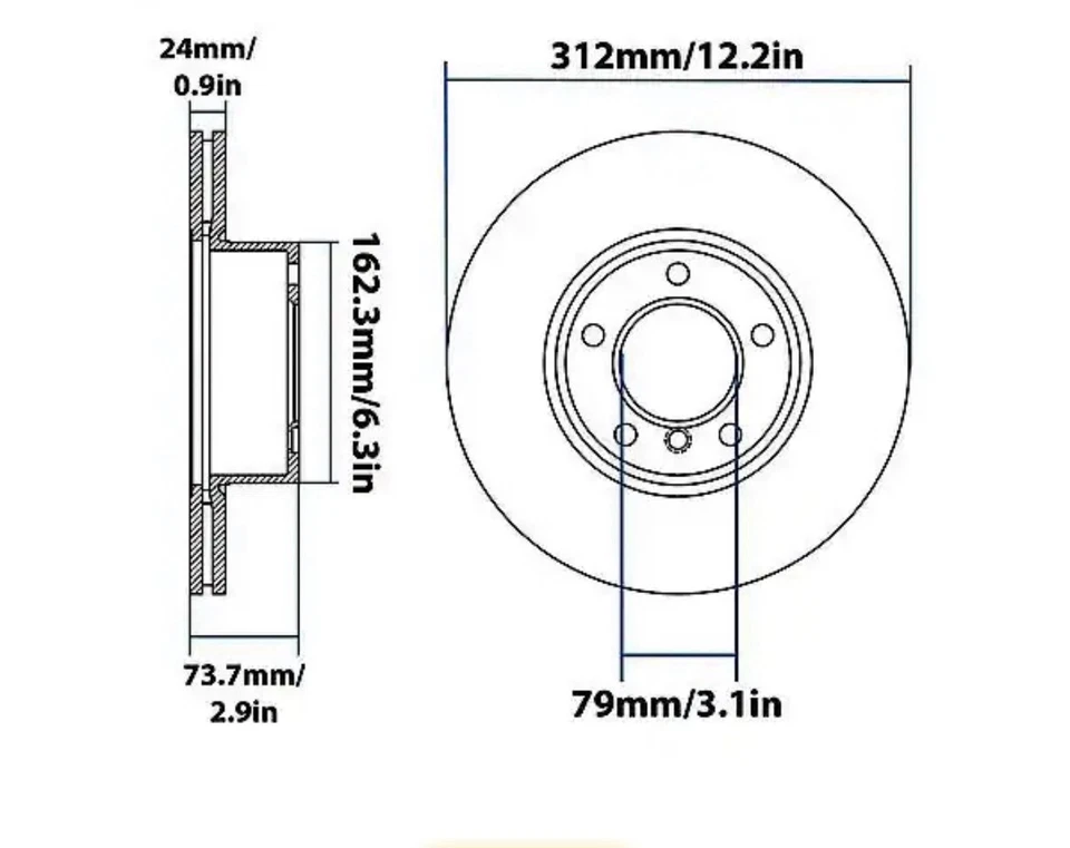 Rotor de freno Carquest Premium YH200838P para modelos BMW nuevo Foto 4 de 4