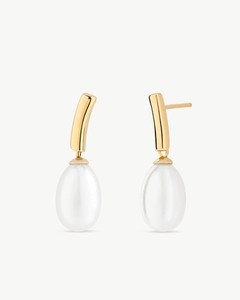 Authentic MAJORICA Gold Plated Pearl Stud Earrings 9 mm Pin 09288.01.1.E00