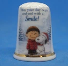 Birchcroft China Thimble --  Smile Today  -- with Dome Gift Box