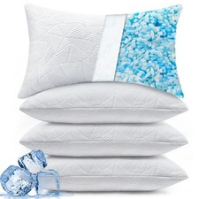 Cooling King Size Pillows Set of 4, Shredded Memory Foam Bed Pillows for Slee...