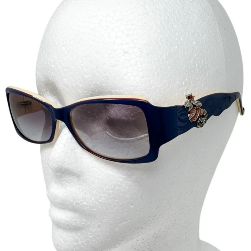 Judith Leiber Womens JL1051 Crystal Cat Eye Sunglasses Blue Tortoise Shades Blue Women main image 4