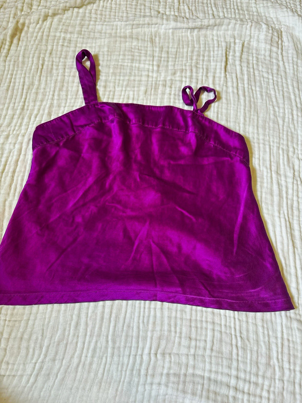 Vintage Victoria's Secret Purple Silk Satin Camisole Tank Top Spaghetti Strap