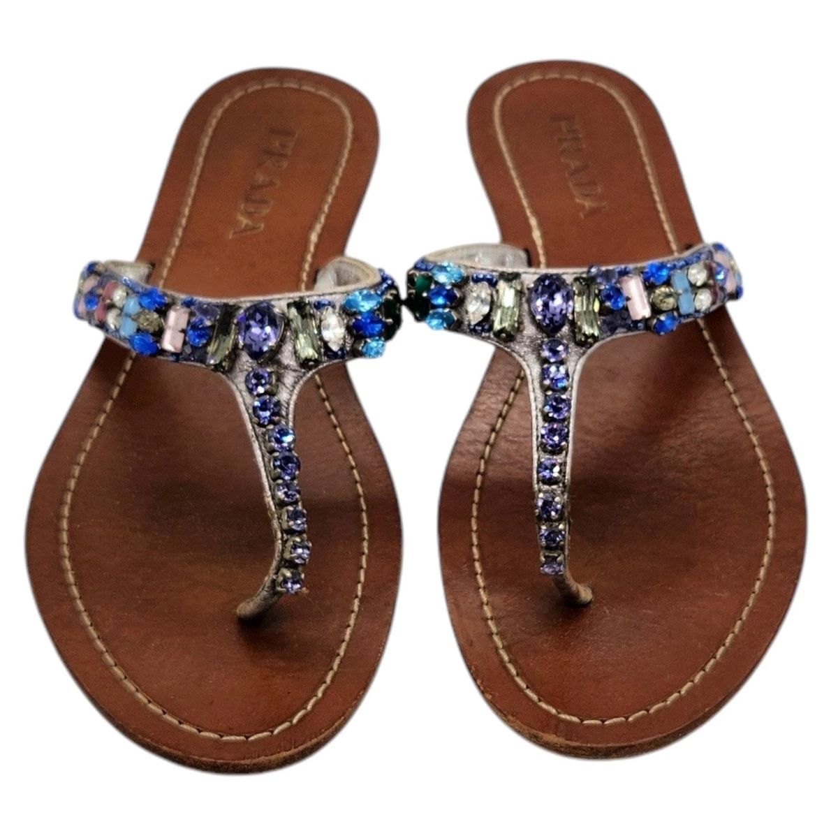 PRADA Flip Flop Low (1-1.9 in) Heel Height Sandals for Women for