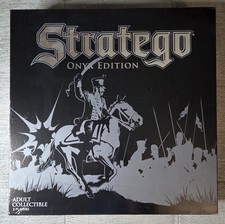 Hasbro Stratego Onyx Edition Board Game Silver Foil Wood Tokens 2009 Complete