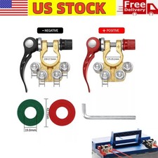 2pcs Car Battery Terminal Connector 4 Way Positive Negative Pole Quick Release