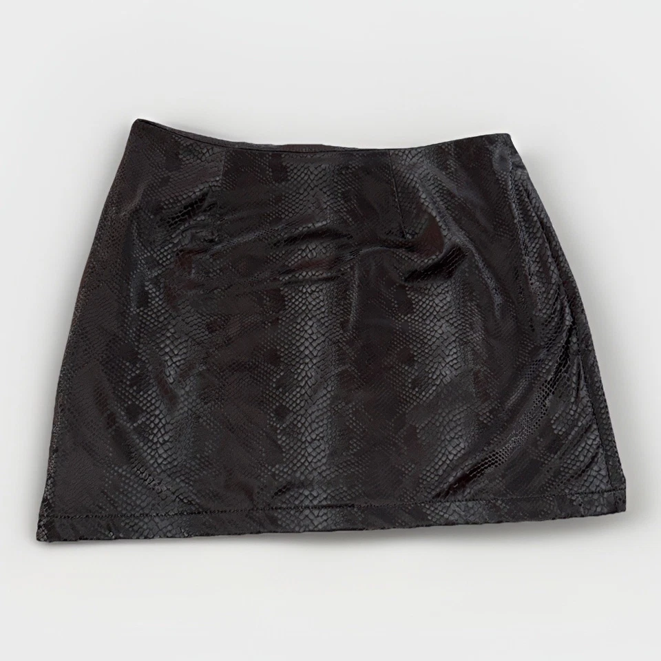 Minifalda Juicy Couture con estampado de serpiente imitación cuero fiesta club grande forrada Foto 3 de 3