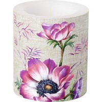 Ihr Ava Windlicht Lampionkerze Kerze Wachs Blumen Anemone D 9 X H 10 Cm Rosa