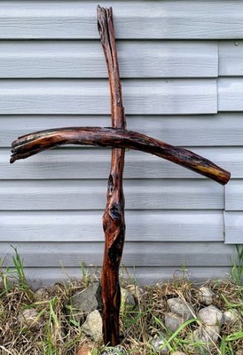 Cross - hand made from all natural diamond willow tree