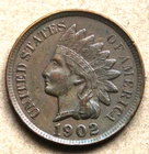 1902 Indian Head Cent Almost Uncirculated AU Coin