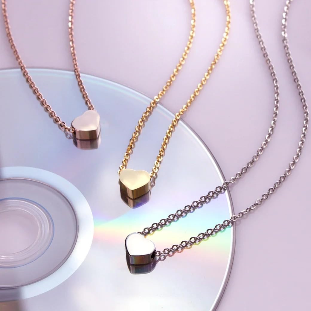 Dainty Gold Heart Necklace for Women Trendy 14K Gold Plated Love Pendant Choker