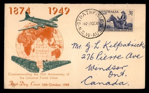 Mayfairstamps Australia FDC 1949 UPU 75th Anniversary First Day Cover aaw_35117
