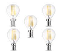 5 X 4W E14 Led Leuchtmittel Birne Lampe Klar Glas Filament G45 470 Lumen Kw