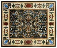 36" x 32" Marble coffee Table Top Pietra dura marquetry Inlay handmade art