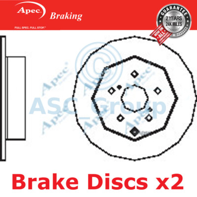 2x Apec BRAKING 290mm Solid OE Qualität Ersatzteil Bremsscheiben (Paar) DSK2523