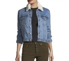 Veronica Beard Stevie Denim Jean Jacket with Removable Faux Shearling Collar XS