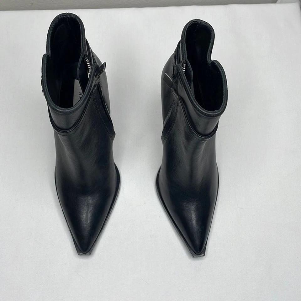 Botín al tobillo Reiss para mujer talla 36/US 5,5 Ada de cuero negro punta puntiaguda Foto 2 de 4