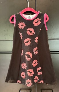 Cotton Black/Pink Lip Dress. Looks Like A Size 3/4