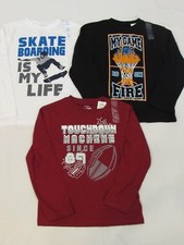 NEW LOT OF 3 BOYS THE CHILDREN S PLACE L/S SPORT GRAPHIC SHIRTS, SMALL 5/6