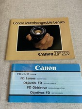 CANON FD INTERCHANGEABLE LENSES INFO BOOKLET  INSTRUCTION BOOKLET