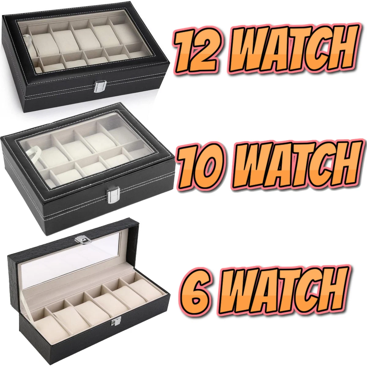 Mens watch store storage box
