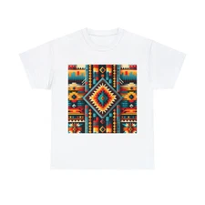 Unisex Adult T Shirt Southwestern Navajo Print Native American Aztec Colorful