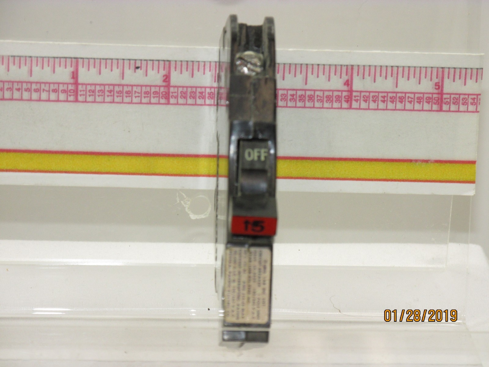 The listing is for:(1)FPE 15AMP 1POLE BREAKER Black Mini Stab-Lock Type