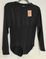 Pinsy Women's Sz 2X Gray Butter Sculpt Long Sleeve Shapewear Bodysuit 89