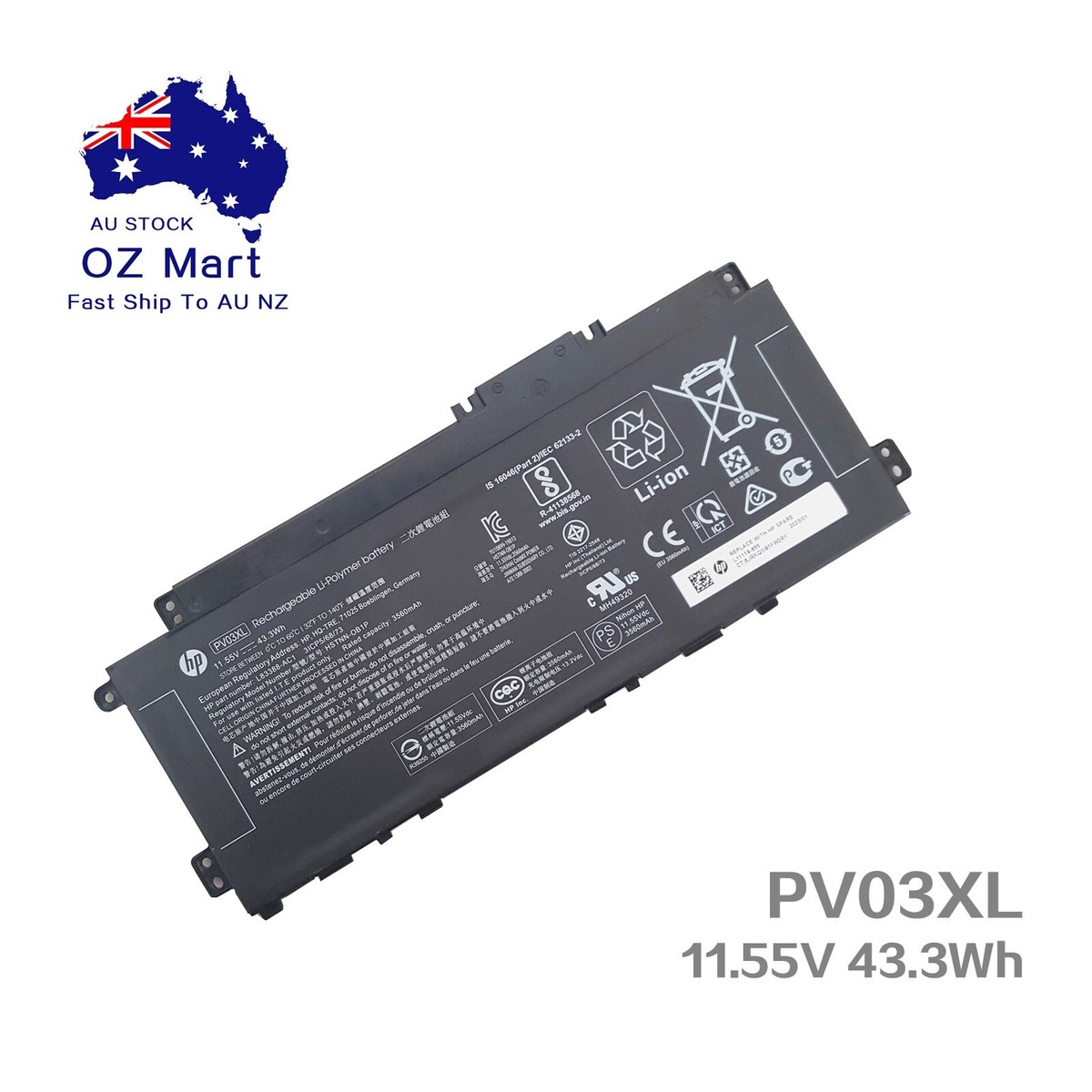 Genuine PV03XL Battery HP Pavilion x360 14-dw 14-dw0069tu 14