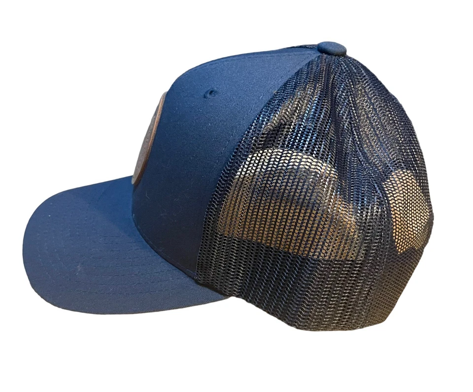 Coot Villa Co Mesh Hat Cap Dark Gray With Brown Leather Patch Logo - Yupoong - Image 3 of 4