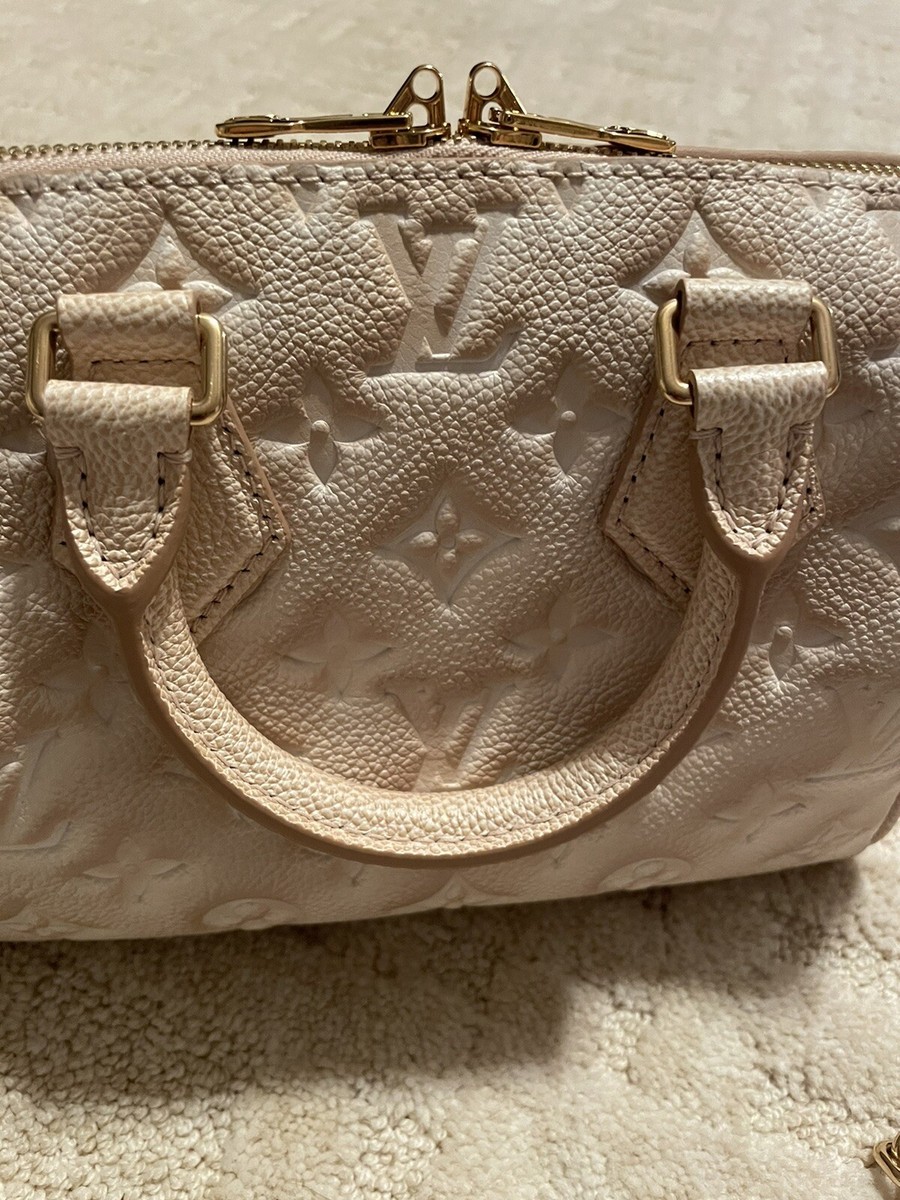 Louis Vuitton Speedy Bandouliere Shoulder Bag 20 Beige