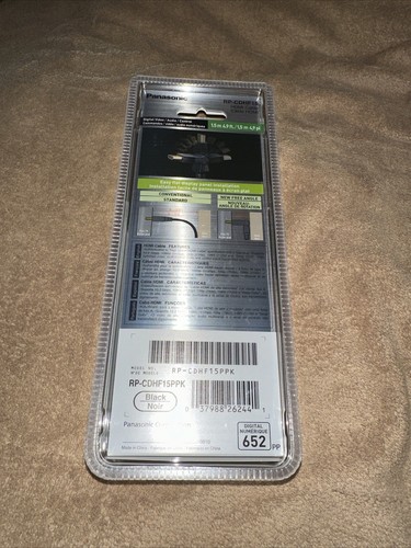 Panasonic RPCDHF15 HDMI 180° Cable 4.9ft High Quality 4.9Gbps 1080P Factory NEW - Picture 4 of 9