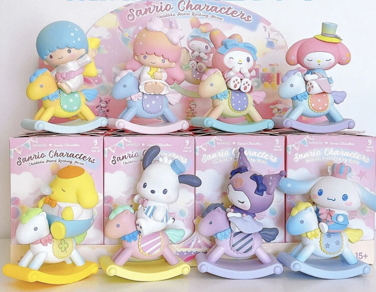 Miniso Sanrio 8 pcs Blind Box Rocking Horse Series May Chaser Cinnamon  Kuromi !