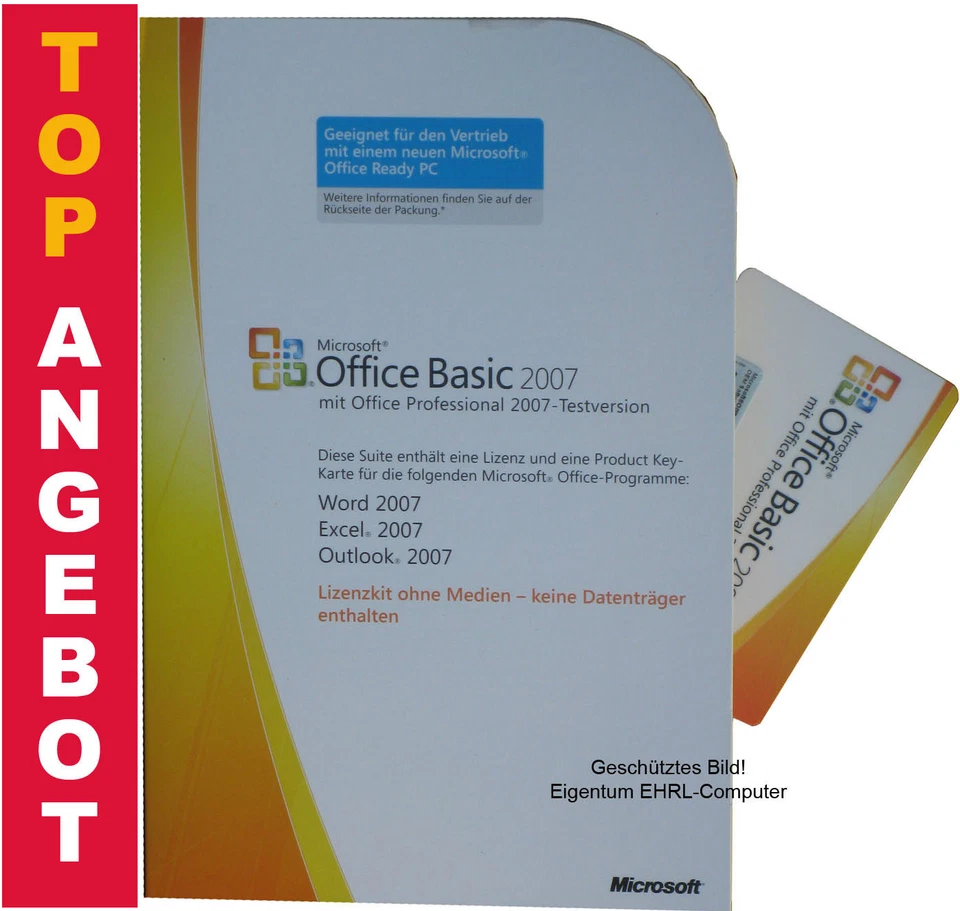 MS OFFICE BASIC 2007 | Vollversion Lizenz dauerhaft | Outlook + Excel + Word | D - Bild 3 von 4